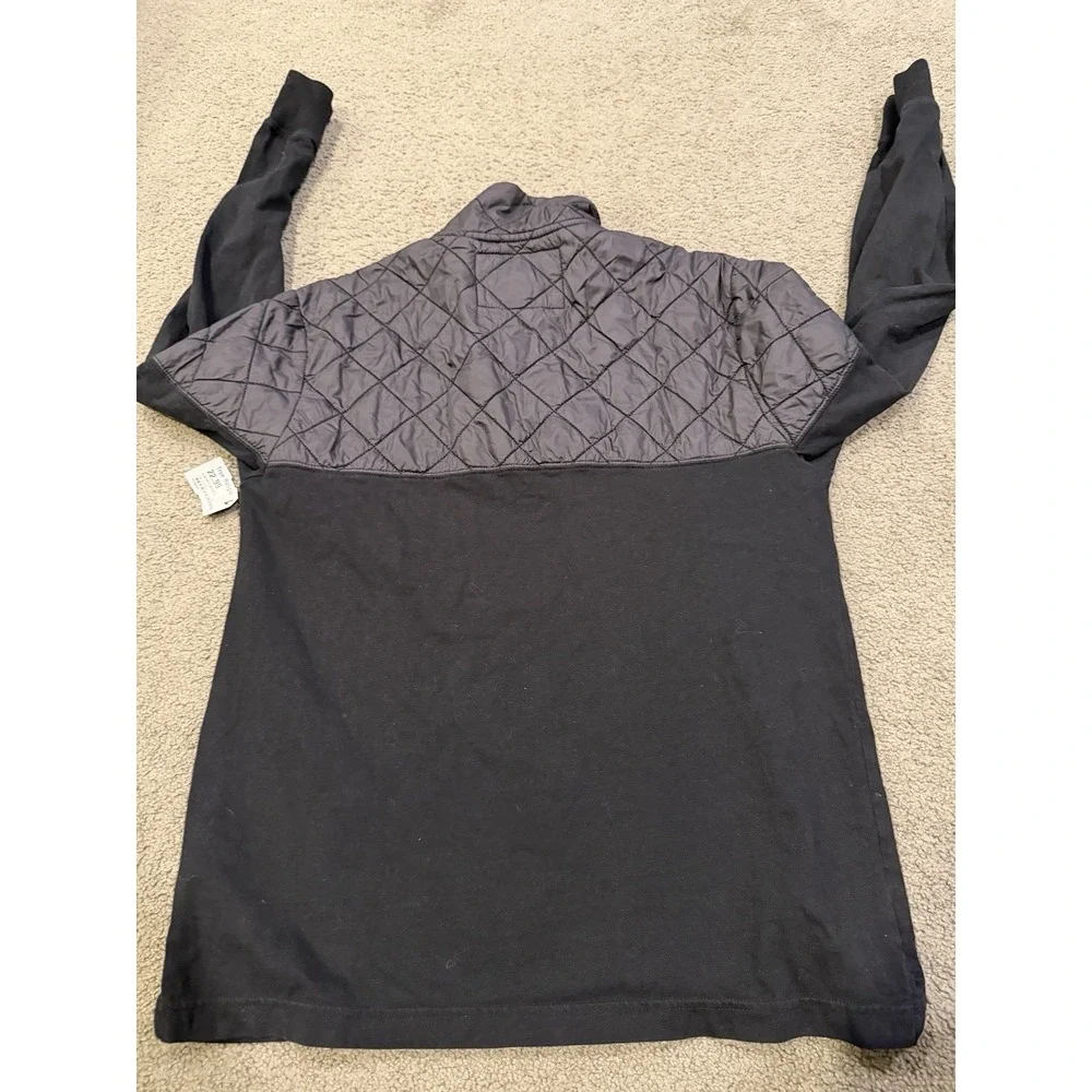 True Religion Men's Quilted Quarter Zip Up Black Men's‎ Size Large